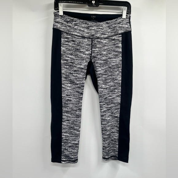 Cabi Heathered Black Gray Cropped Capri Athletic Leggings Size S - Picture 1 of 8